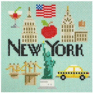 Bradley Needlepoint new york travel coaster