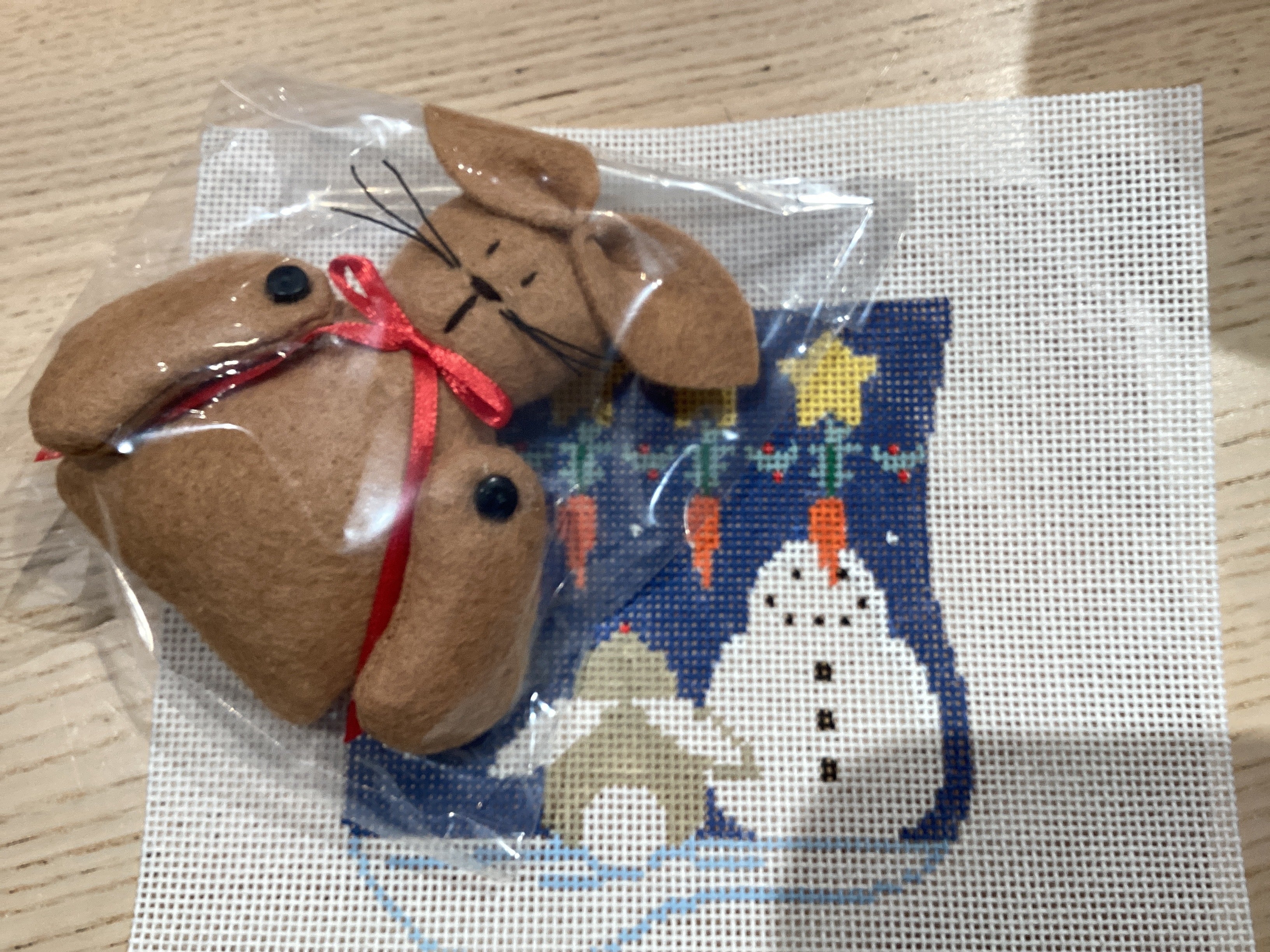 Kathy Schenkel Mini Stocking with Bunny Rabbit