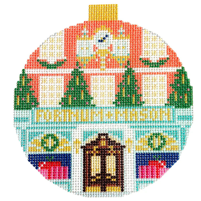 Bradley needlepoint london storefront ornament fortnam and mason