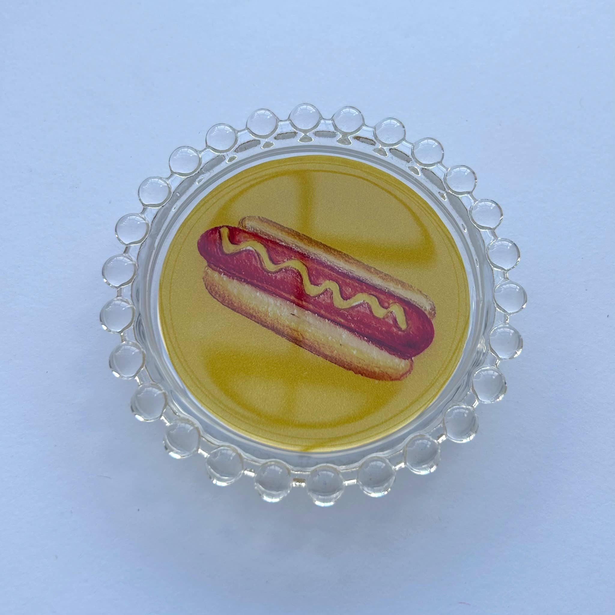 Hot Dog Trinket Dish: Mustard