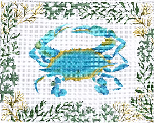 Blue Crab w/ Mixed Seaweeds Border PL-60