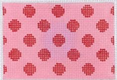 Planet Earth Credit Card Case Insert – Polka Dots – red on pink w/ turquoise letter