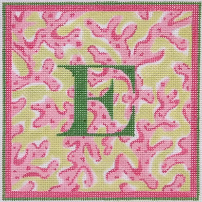 Lilly Letter – Sea Coral – pinks on greens