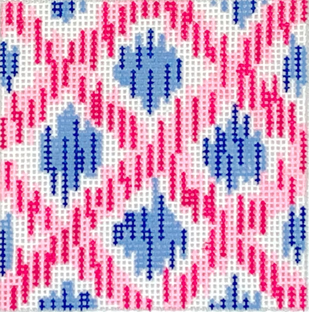 Planet Earth 3” Square Insert – Ikat – Pink Criss Cross