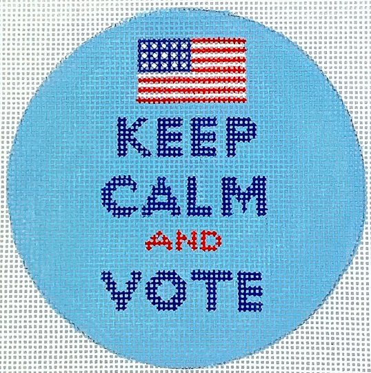 Planet Earth & Lee 4” Round – Keep Calm & Vote – red, white & blue