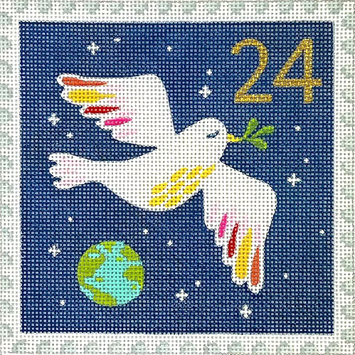 Klara Hawkins – Advent Stamp #24 – Peace on Earth Dove KH-PL-24