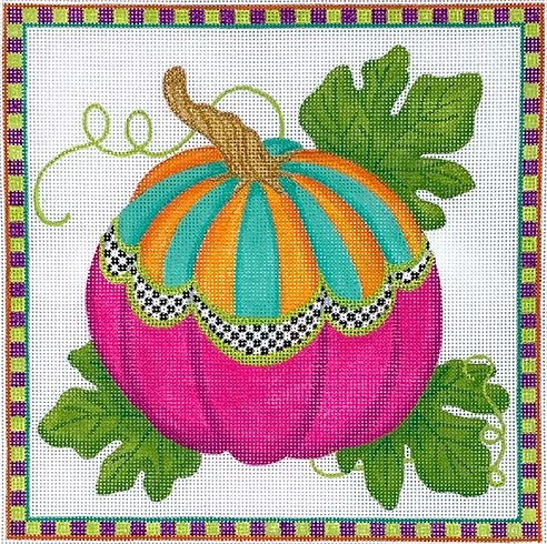 Funky Punkin Square #1 – multi brights with magenta bottom PL-437