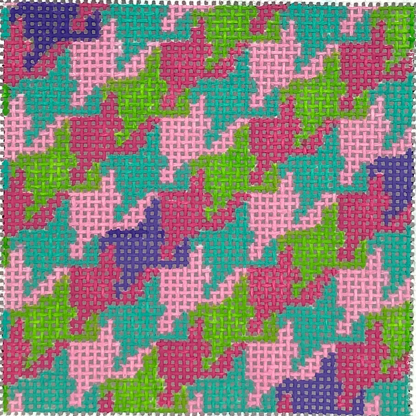 Planet Earth 3” Square Insert – Houndstooth – pinks, green, turquoise & lavender