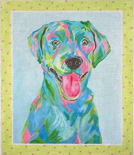 Megan Carn – Aly the Chesapeake Bay Retriever – multi on light blue MC-PL-25