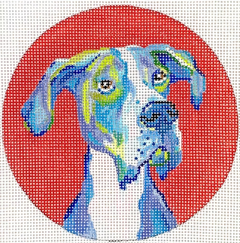 Megan Carn Ornament/Mini – Great Dane – on red MC-OM-05