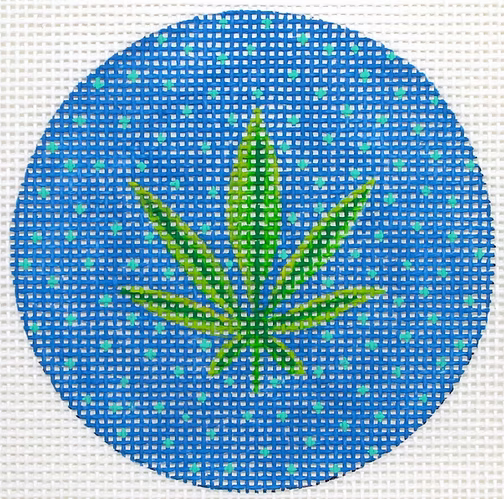 Planet Earth & Lee 3" Round - Weed Leaf Mini – blues & greens