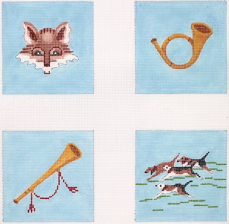 Set of 4 Planet Earth Coaster Inserts – Hunt themes – natural tones on sky blue
