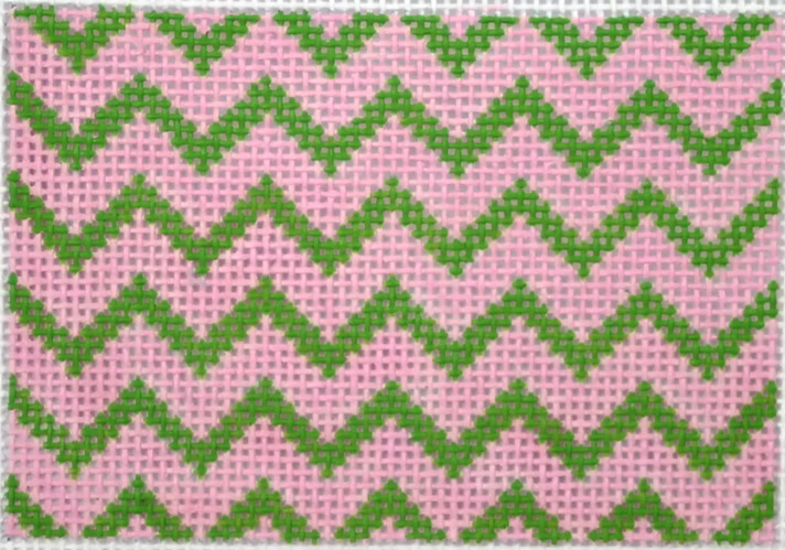 Planet Earth Credit Card Case Insert – Zigzag – pink & lime w/ periwinkle letter