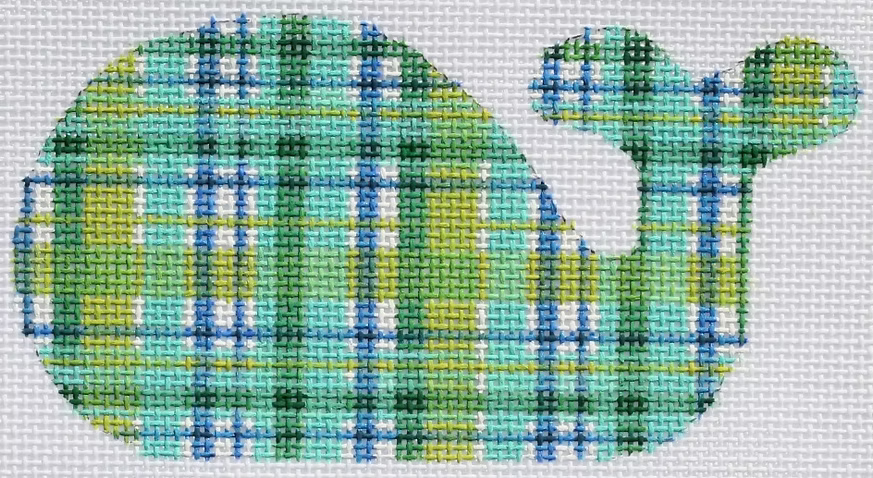 Mini Whale – Madras – bright blues & greens (January)