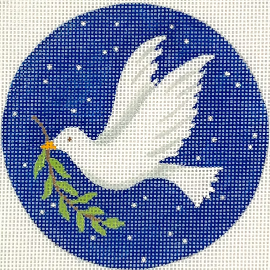 Planet Earth & Lee 4” Round – Dove w/ Olive Branch on Starry Night Sky