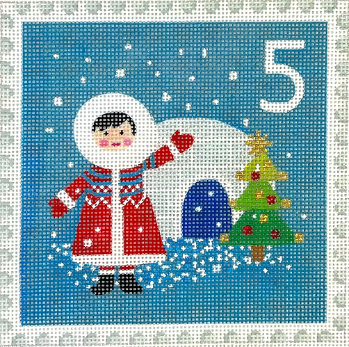 Klara Hawkins – Advent Stamp #5 – Eskimo w/ Igloo KH-PL-05