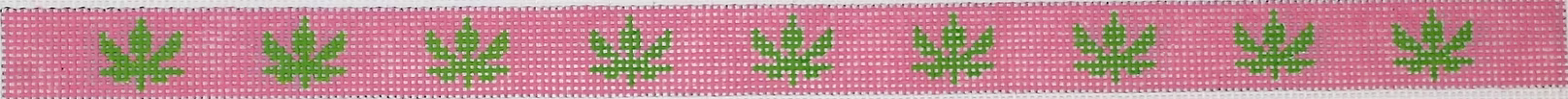 Sunglass Strap – Green Weed Leaves on Pink