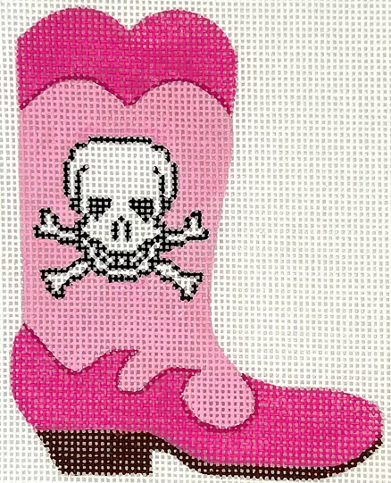Mini Cowgirl Boot – Skull & Crossbones – on pinks