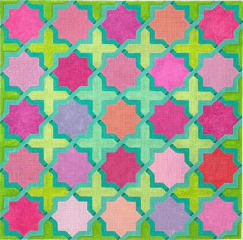 Moroccan Tiles – Crosses & Stars in Bright Pastels PL-525