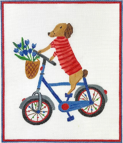 Carolyn Gavin – Dogonit Pup on Blue Bicycle CG-PL-15