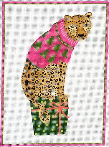 Lindsay Brackeen – Party Animal Cheetah w/ Gift and Pink Sweater LB-PL-02