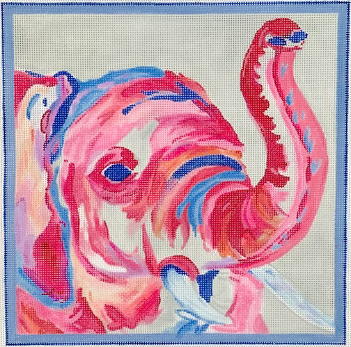 Megan Carn – Elephant Head – fuchsia & blue MC-PL-15