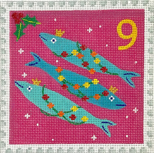 Klara Hawkins – Advent Stamp #9 – Three Fishes KH-PL-09