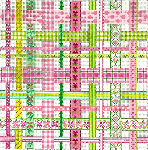 Woven Ribbons – pinks & greens PL-560