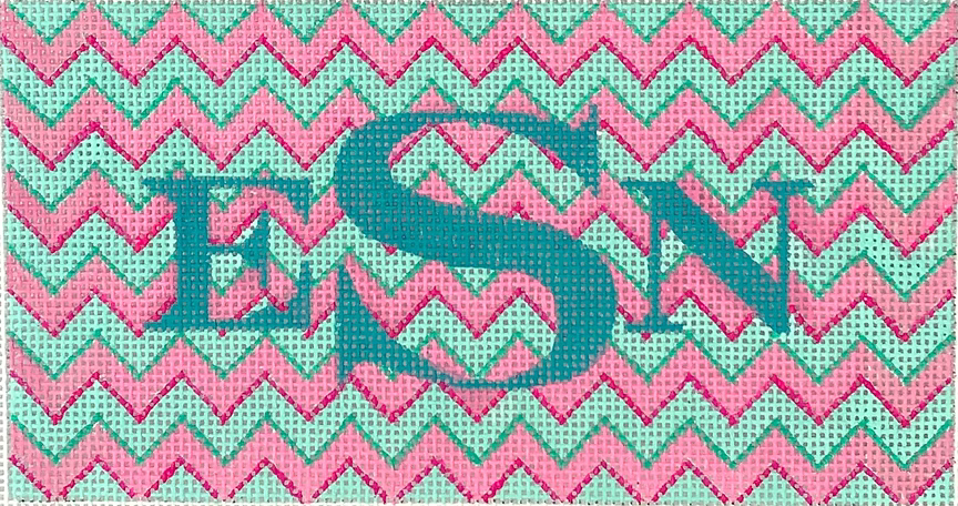 Planet Earth Clutch Insert – Zigzag – turquoise & hot pink
