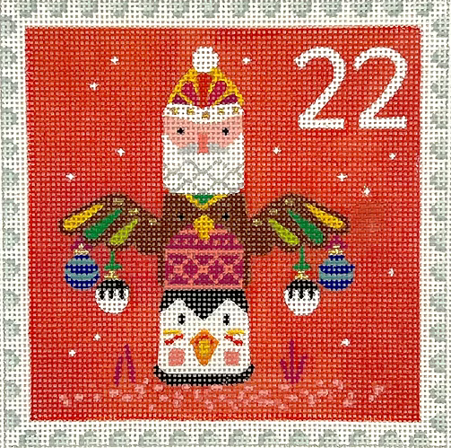 Klara Hawkins – Advent Stamp #22 – Totem Pole w/ Ornaments KH-PL-22