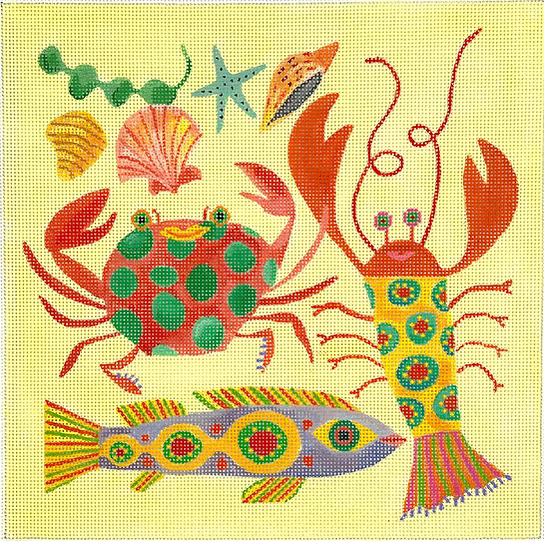 Shannon Snow – Sea Life – on soft yellow SHS-PL-17