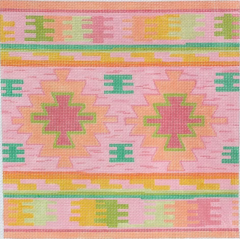 Dhurrie Square w/ Medallions – summer melons palette PL-146