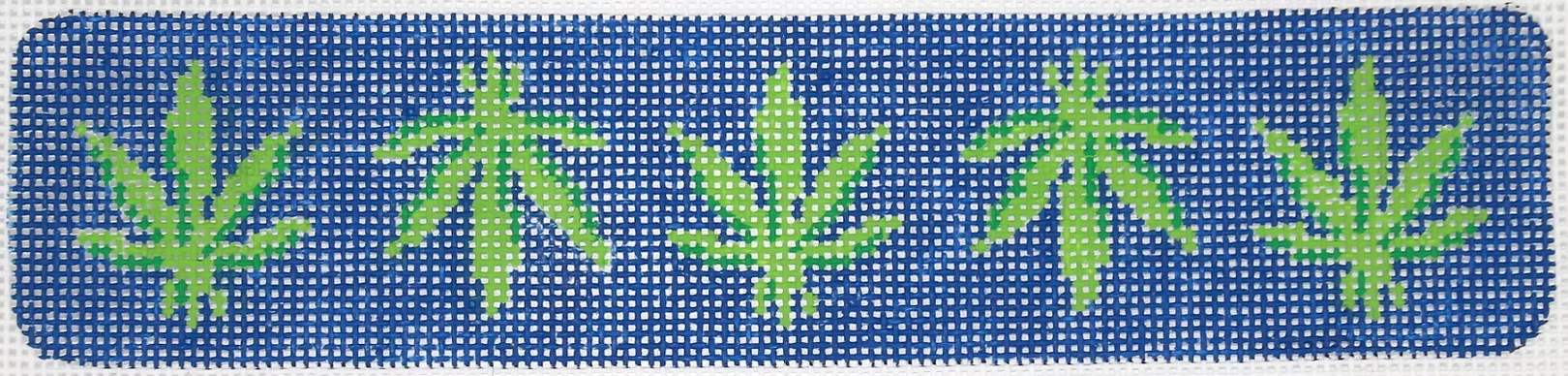 Cuff - Weed Leaves - navy with green leaves