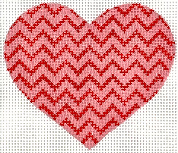 Mini Heart – Zigzag – medium pink & red
