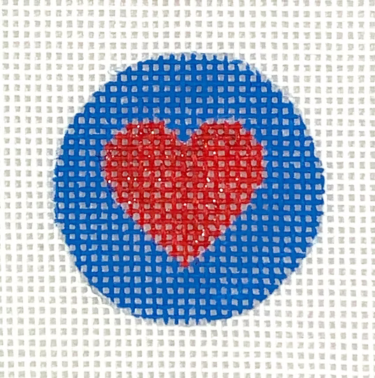 Planet Earth Key Ring Insert – Heart – sparkly red on bright blue