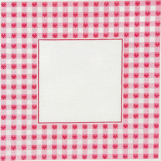Frame – Pink Gingham w/ Raspberry Hearts – square
