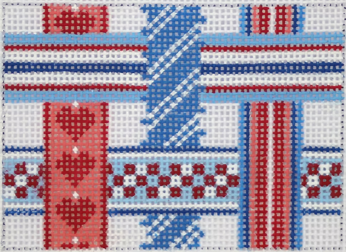 Planet Earth Credit Card Case Insert – Woven Ribbons – red, white & blue