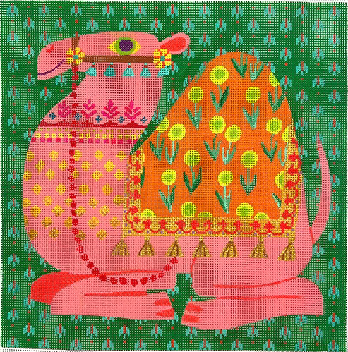 Shannon Snow – Coral Pink Camel w/ Orange Flowered Blanket SHS-PL-04