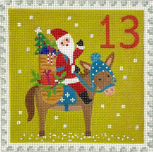 Klara Hawkins – Advent Stamp #13 – Santa on Donkey KH-PL-13