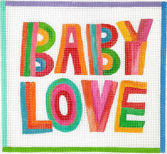 Shannon Snow – “Baby Love” in Colorful Striped Letters SHS-PL-14