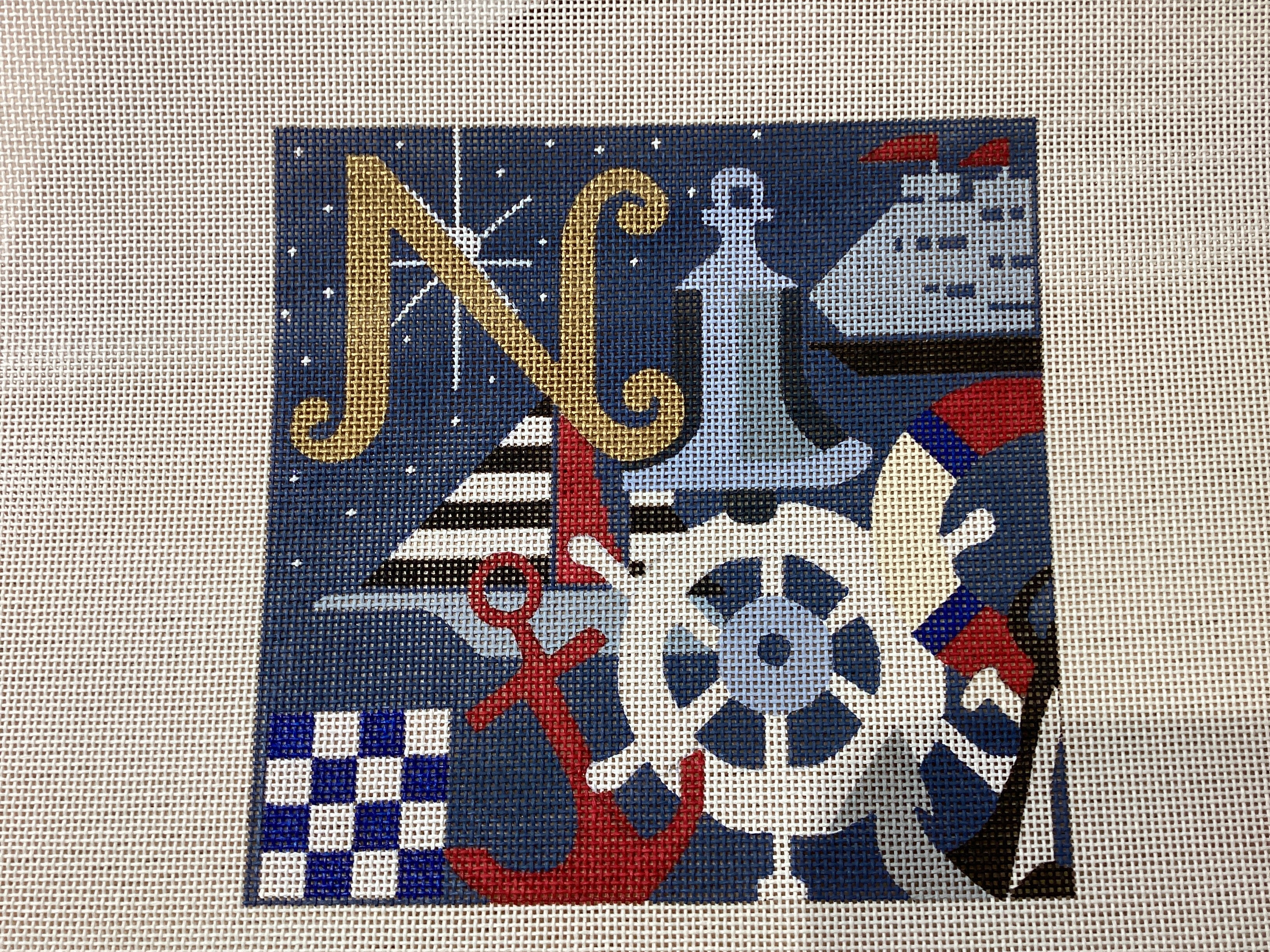 Golden Letters Letter N - Nautical