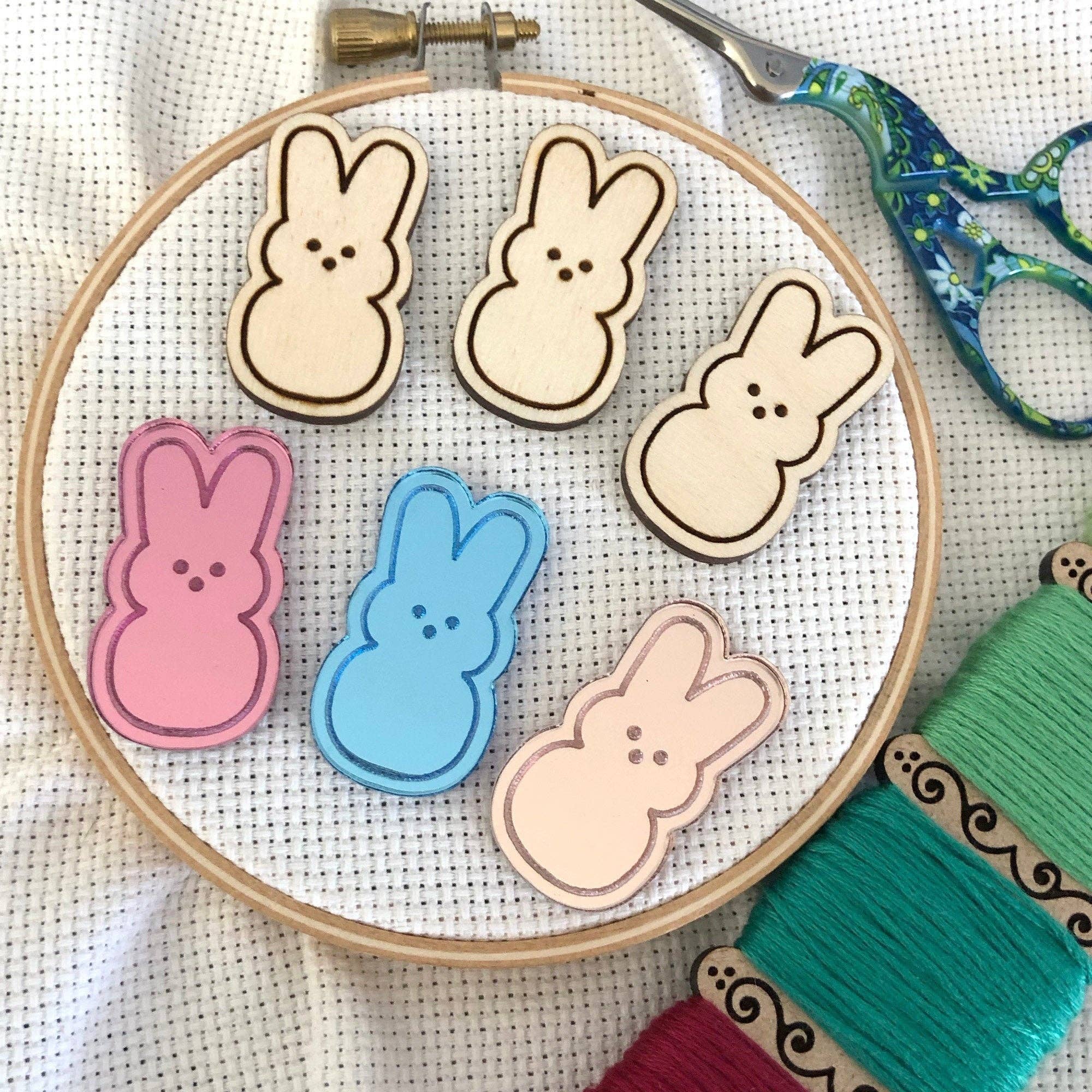Easter Marshmallow Bunny in Blue Acrylic