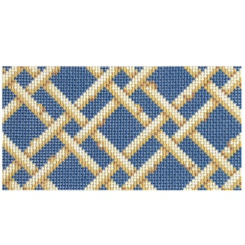 Woven bamboo navy insert or eyeglass case bradley needlepoint
