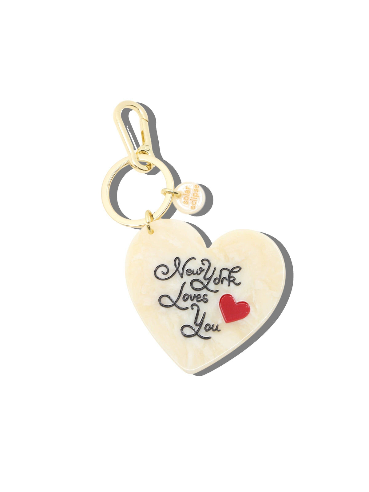 New York Loves You Heart Bag Charm + Keychain with Needle Threader