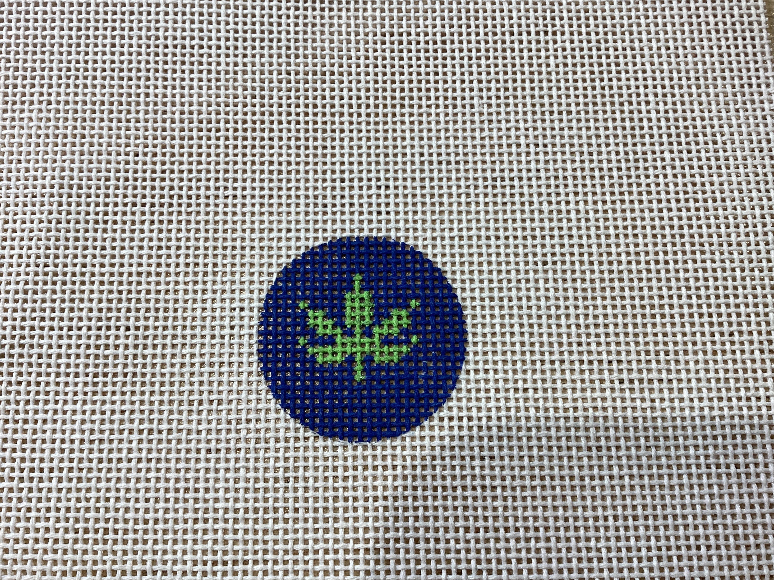 Weed Leaf Insert On Navy