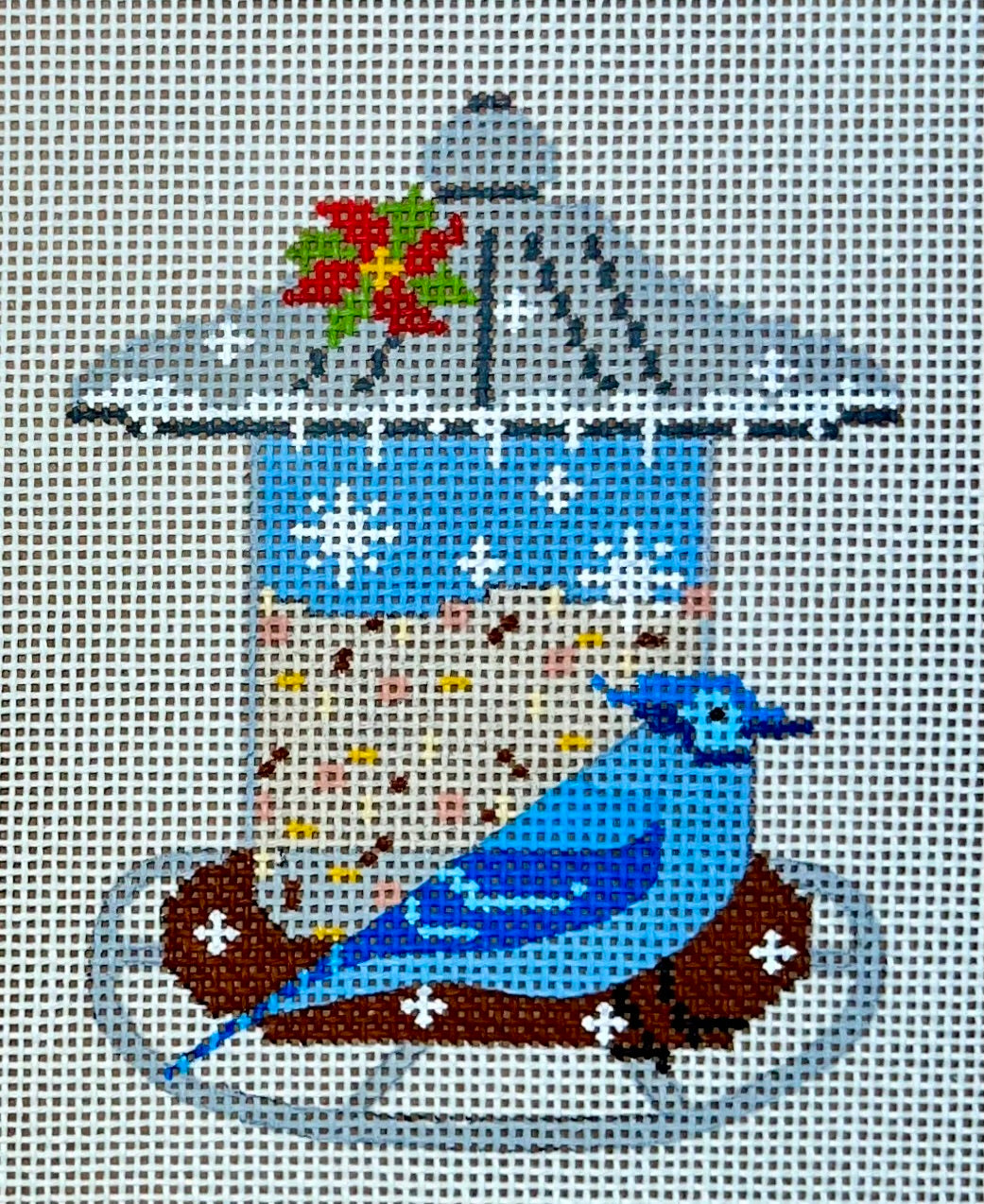 Cheryl Huckaby: Bird Feeder - Blue Jay - stitchguide available