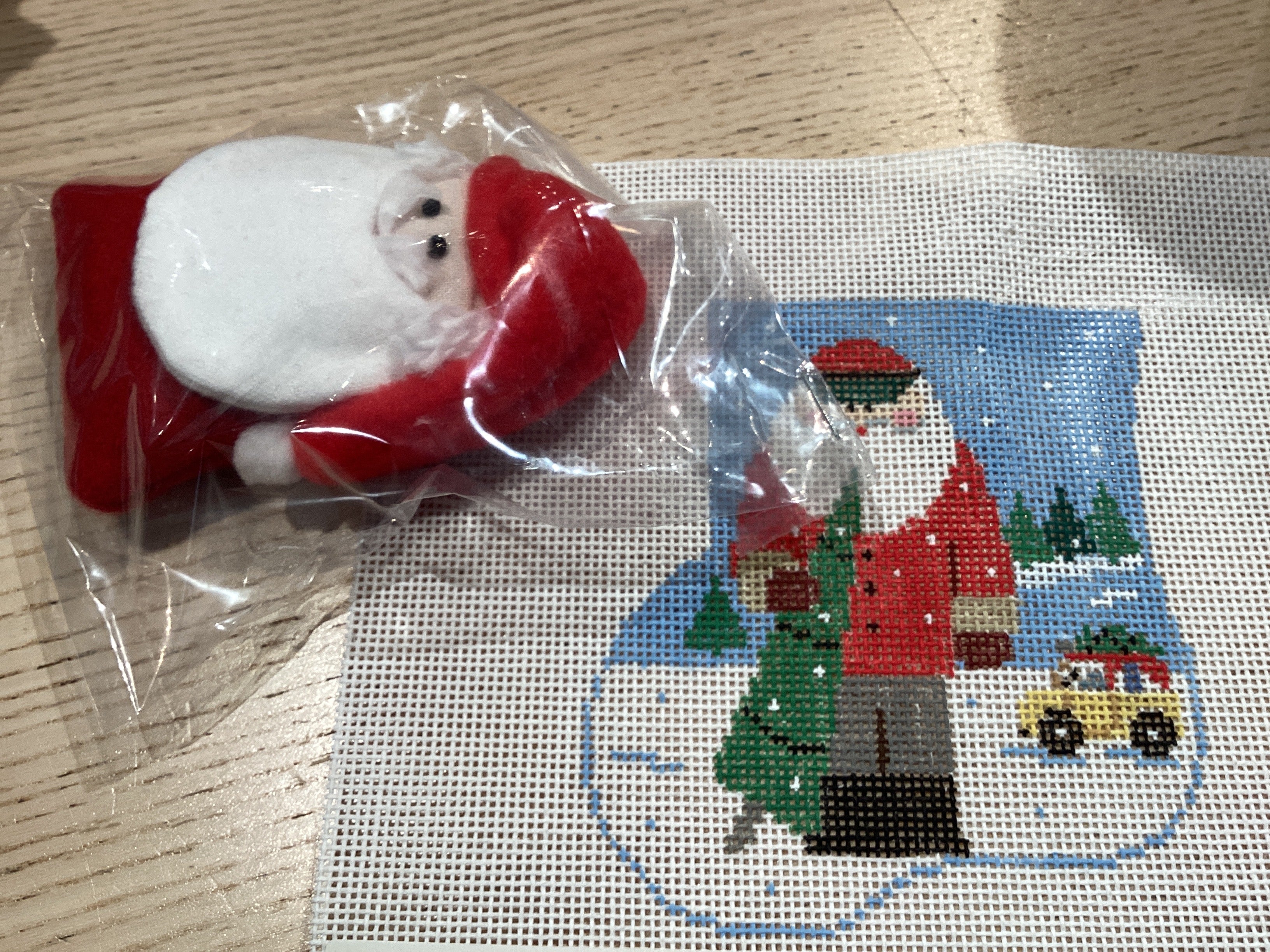 Kathy Schenkel Mini Stocking with Santa