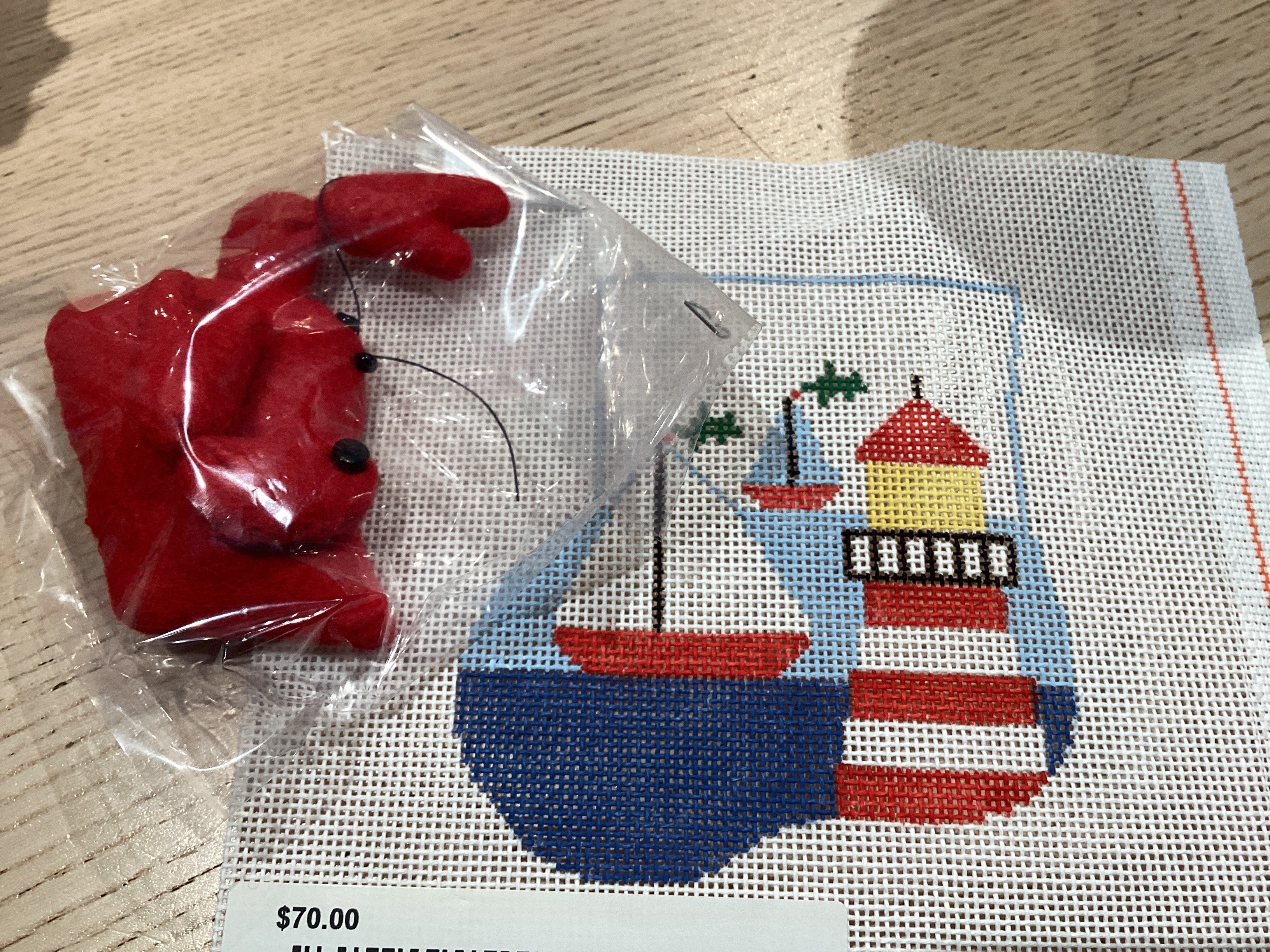 Kathy Schenkel Mini Nautical Stocking with lobster