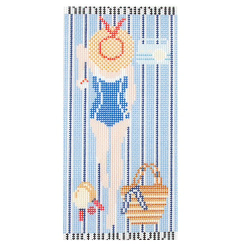 Bradley needlepoint nantucket sunbather eyeglasses case