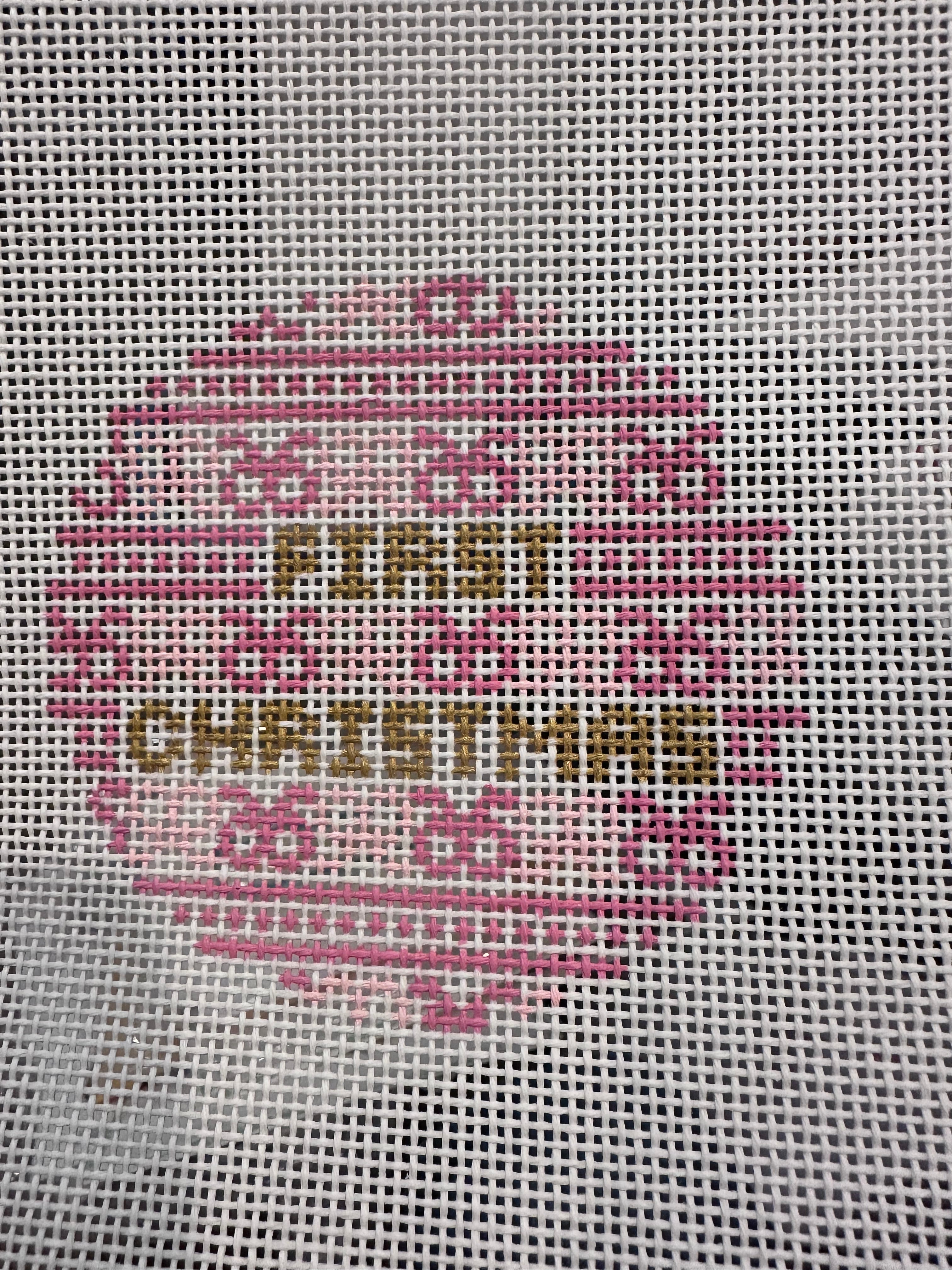 First Christmas Pink Round
